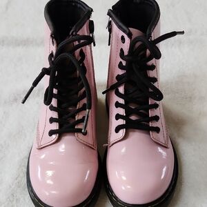 Dr Martens 1460J Girls Bubble Gum Pink Combat Boots Size 1 Preowned